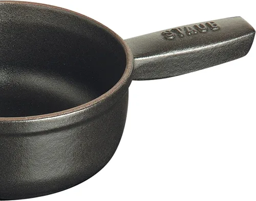 Miniatura 2 de Staub Mini olla de fondue de queso de hierro fundido de 12 onzas, negro mate, fabricada en Francia