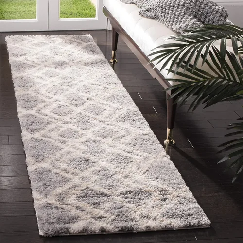 Miniatura 14 de SAFAVIEH Berber Shag Collection - Alfombra decorativa, 2 x 4 pies, diseño marroquí, color gris y crema, no desprende pelusa y de fácil cuidado, 1.2