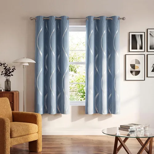 Miniatura 131 de NICETOWN Paneles de Cortinas Opacas para Dormitorio - Tratamiento de Ventanas con Aislamiento Térmico, Ojales Sólidos, Cortinas Opacas con Diseño
