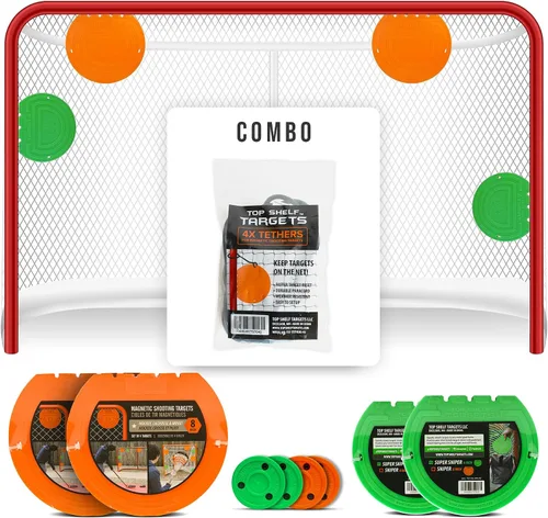 Miniatura 10 de Top Shelf Targets Paquete Combinado con Objetivos de Hockey Magnéticos Duraderos/Objetivos de Portería de Lacrosse, 4 Correas de Sujeción y 4 Discos