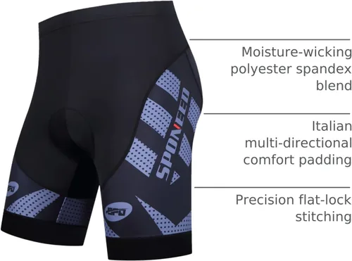 Miniatura 37 de sponeed Pantalones cortos de ciclismo para hombre, pantalones acolchados para ciclismo, ropa de ciclismo