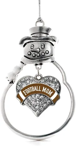 Miniatura 201 de Colgante de plata con diseño de Detroit con forma de corazón y muñeco de nieve con circonitas cúbicas