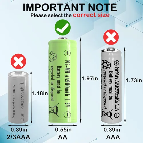 Miniatura 2 de 1.2 voltios AA tamaño 900mAh pilas solares recargables de luz solar, doble A NIMH de gama alta para luces solares al aire libre, tira de luces LED