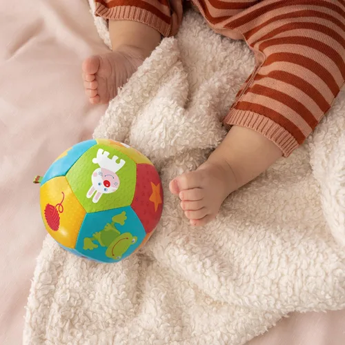 Miniatura 2 de HABA Pelota suave para bebé, tiempo boca abajo y juego sensorial, pelota de juego infantil de 4.5 pulgadas, ideal para gatear, para bebés de 6 meses