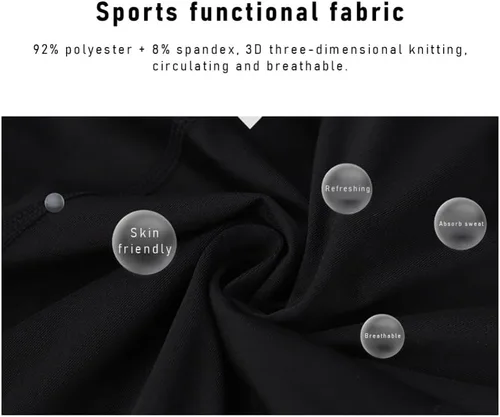 Miniatura 5 de Paquete de 2 pantalones de baloncesto para hombre con rodilleras 3/4 capri acolchadas, mallas de compresión deportivas, capa base atlética