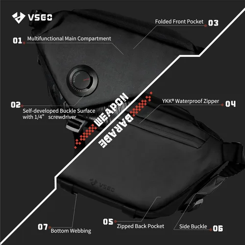 Miniatura 2 de VSGO Bolsa bandolera para cámara 4L, bolsa cruzada impermeable para hombres y mujeres, se adapta a cámaras sin espejo, equipo UAV y Tech Essentials