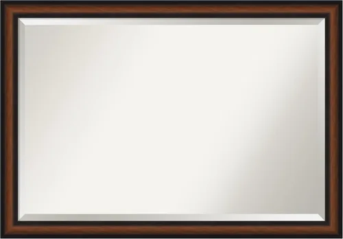Miniatura 22 de Amanti Art Espejo de baño marrón para sobre el fregadero, espejo rectangular de tocador rectangular de nogal Harvard de 25 x 21 pulgadas, marco