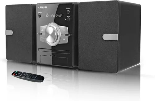 Sistema de estéreo para el hogar con reproductor de CD, radio FM, Bluetooth, entrada AUX, entrada USB, conector para auriculares, control remoto