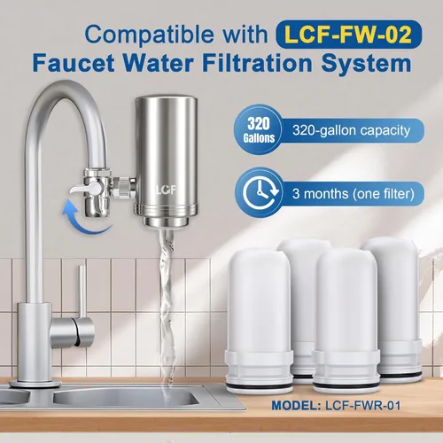 Miniatura 2 de LCF Filtro de cerámica lavable, compatible con LCF-FW-02, filtro Waterdrop de repuesto para WD-FC-01, WD-FC-02, WD-FC-06, reemplaza WD-FF-01A