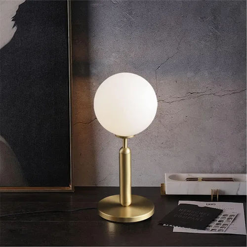 Miniatura 8 de KCO Lighting - Lámpara de mesa dorada de metal moderno de mediados de siglo con globo mate para mesita de noche, lámpara de pie de interior dorada