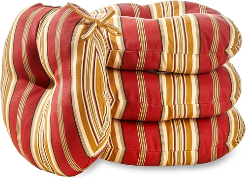 Miniatura 11 de Greendale Home Fashions Cojín redondo para asiento bistro de 15 pulgadas, 2 unidades (paquete de 1), Adobe Stripe