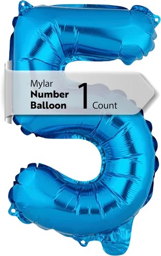 Miniatura 51 de Restaurantware-Balloonify Globo de Número de 16 Pulgadas, 1 Globo Digital para Fiesta - Número 5, Auto-Sellado, Acabado de Mylar de Folio Dorado, Oro