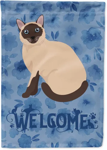 Miniatura 65 de Caroline's Treasures CK5047CHF Ojos Azules - Bandera de bienvenida con diseño de gato para casa de porche, grande, para colgar en la pared