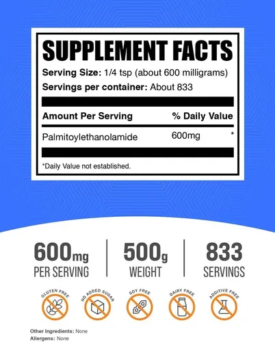 Miniatura 3 de BulkSupplements. com Palmitoiletanolamida en polvo - Suplemento de guisante, palmitoiletanolamida para apoyo inmune - Sin gluten, 600 mg por