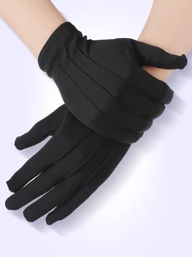 Miniatura 5 de SATINIOR Usher Pallbearer Parade - 6 pares de guantes de nailon para hombre, guantes de disfraz para funerarios, suministros formales de fiesta