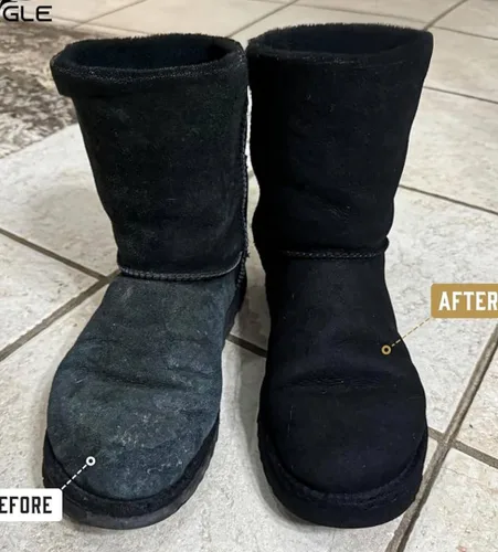 Miniatura 4 de Tinte de gamuza negro para zapatos, botas y accesorios, restaurador permanente de color de gamuza con aplicador integrado, tinte para zapatos