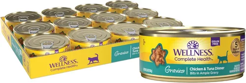 Miniatura 19 de Wellness Complete Health - Alimento húmedo en salsa para gatos adultos, natural, rico en proteínas, sin granos, 5.5 onzas, paquete de 12