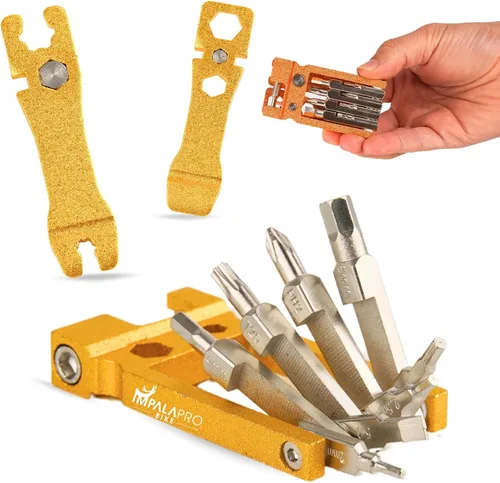 Miniatura 11 de IMPALAPRO Kit de herramientas de bicicleta portátil 20 en 1 compacto y ligero (4.14 oz) cromo-vanadio (CRV) - Multiherramienta para bicicleta