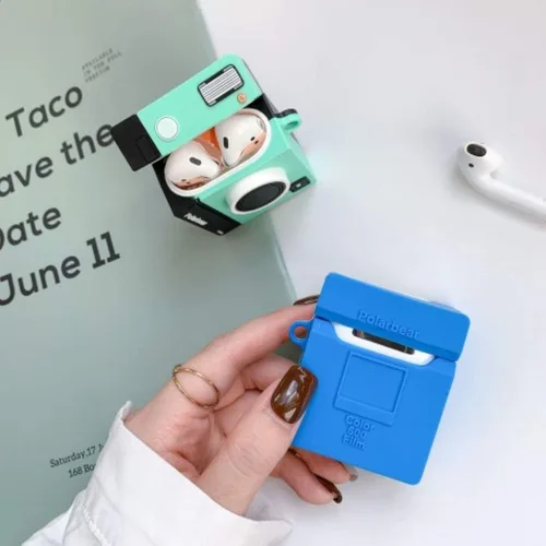Miniatura 7 de Funda de silicona para Airpods de 1/2 ganchos con anillo de agarre, bonita funda de diseño de dibujos animados 3D, fundas divertidas y elegantes