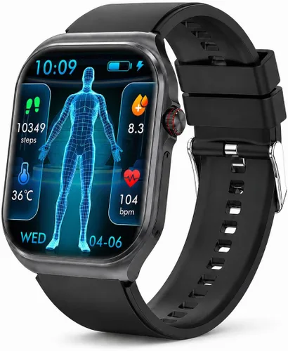 Reloj inteligente para adultos y personas mayores, pantalla grande de 1.87 pulgadas fácil de leer, llamadas Bluetooth, frecuencia cardíaca y SpO2,