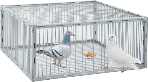 Miniatura 10 de Trampa para palomas con diseño a prueba de fugas, trampa para pájaros con entrada unidireccional, jaula para pollos y aves para palomas, portátil