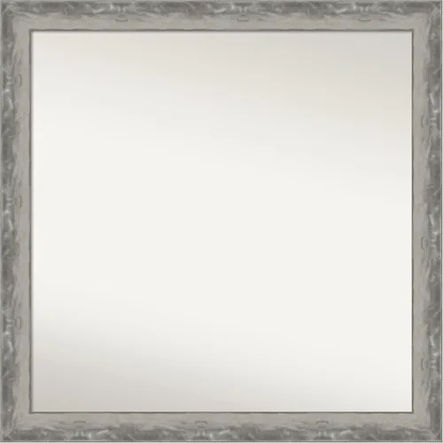 Miniatura 493 de Amanti Art Espejo de baño plateado para sobre el fregadero, 24 x 24 pulgadas, espejo cuadrado de peltre forjado a medida, marco de madera casual