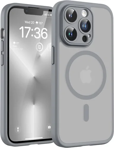 Miniatura 73 de TOCOL Funda magnética 3 en 1 para iPhone 14 Pro, mejorada [protección completa de cámara] con 2 protectores de pantalla, funda de grado militar Azul