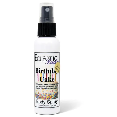 Eclectic Lady Spray corporal para pastel de cumpleaños, doble fuerza, 2 onzas, espray corporal para mujeres con fragancia limpia, ligera y suave,