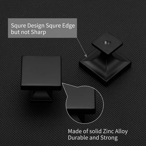 Miniatura 5 de Homdiy Paquete de 5 tiradores para gabinete color negro mate, manijas de zinc de aleación para cajones y aparadores, accesorios de cocina