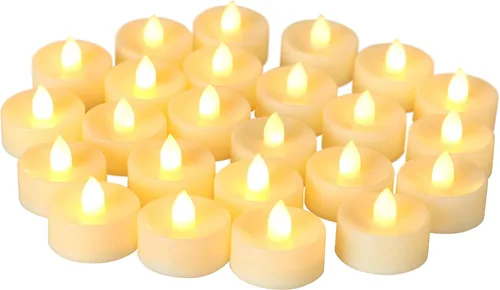 Miniatura 6 de CANDLE CHOICE Velas de té sin llama que funcionan con pilas, velas LED parpadeantes brillantes para centros de mesa de boda, Halloween, Acción