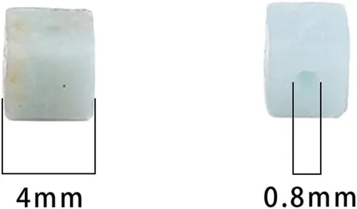 Miniatura 2 de BEADIA Cuentas espaciadoras de cubo de amazonita natural, cuentas de piedra cuadradas sueltas de 0.157 in para hacer joyas, 15.0 in/hebra