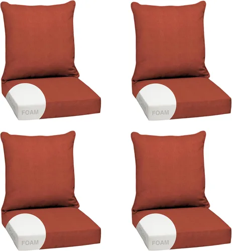 Miniatura 40 de Arden Outdoor Deep Seat Cushion Set, 24 x 24 pulgadas, Cojín para exteriores resistente al clima, a la lluvia y a la decoloración para silla, sofá