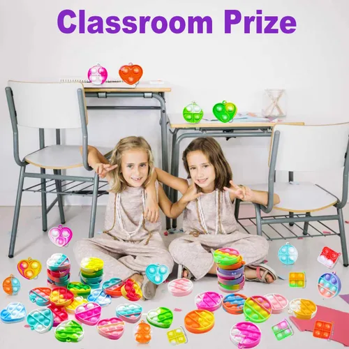 Miniatura 6 de 108 piezas de llavero Pop Fidget It Mini Fidget Toys Bulk Party Favores para niños de 4-8, 8-12 años, juguetes a granel para niños pequeños premios