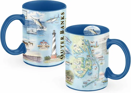 Miniatura 45 de Xplorer Maps Boston Map Taza de cerámica (16 onzas) – Taza de café sin BPA para bebidas calientes y frías – perfecta para oficina, hogar o regalo