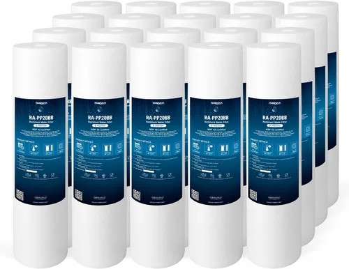 Ronaqua Cartucho de filtro de agua de repuesto de sedimentos grandes de 20 x 4.5 pulgadas, 5 micras, certificado NSF, para toda la casa, compatible