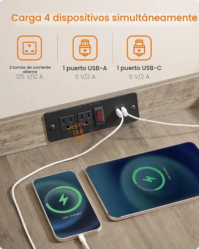 Miniatura 3 de Feandrea Mueble moderno para perros con estación de carga, pequeña perrera interior con puerta acrílica oculta abatible, para perros pequeños