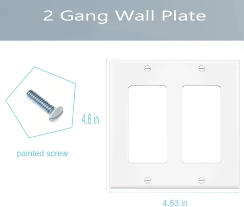 Miniatura 2 de Placa de pared para interruptor de 2 segmentos, doble decorador, placa frontal eléctrica para interruptor de luz, receptáculo, atenuadores, salida