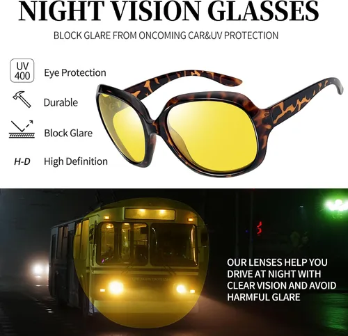 Miniatura 44 de Joopin Lentes de sol de gran tamaño para mujer, polarizados, grandes, para conducción, protección UV, grandes sombras