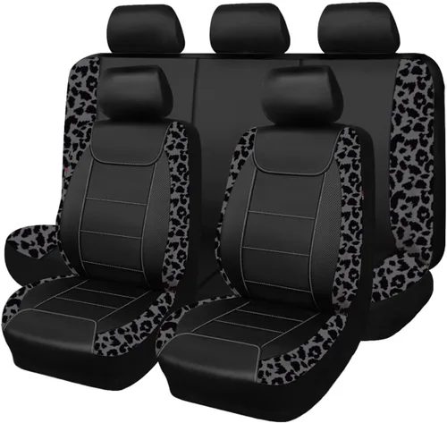 Miniatura 32 de Fundas para asientos de coche Flying Banner, protectoras, impermeables, de cuero sintético con fibra de carbono para asientos delanteros y traseros