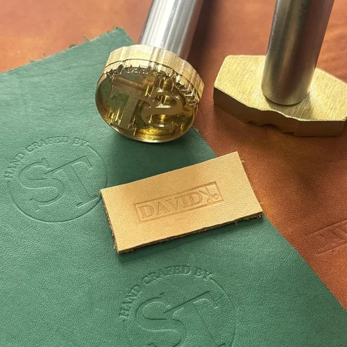 Miniatura 7 de XRLSG - Sello de grabado en relieve de cuero personalizado de latón con texto de logotipo, martillo prensa herramienta de artesanía en cuero, regalo