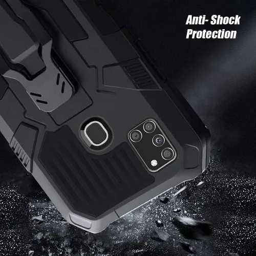 Miniatura 2 de Funda compatible con Samsung Galaxy A21S, con [2 unidades] con protector de pantalla de vidrio templado, funda protectora probada contra caídas