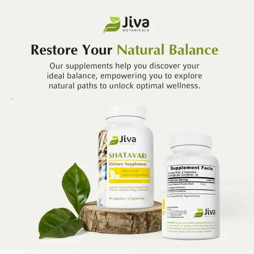 Miniatura 7 de Jiva Botanicals Shatavari Cápsulas para mujeres – 1,200 mg de polvo orgánico Shatavari para el equilibrio hormonal, salud reproductiva de la mujer
