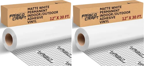 Miniatura 17 de Frisco Craft Rollo de vinilo permanente blanco mate, vinilo permanente para exteriores, resistente al agua y a la intemperie, con respaldo
