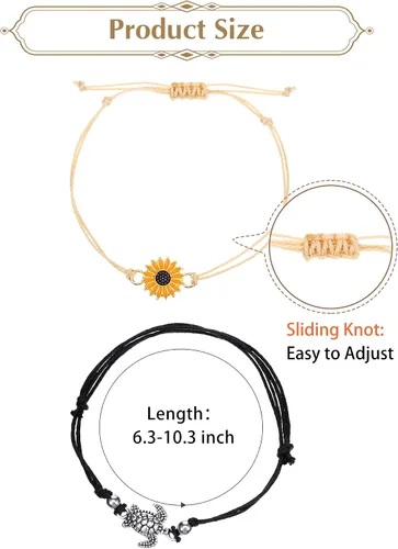 Miniatura 2 de Hicarer 21 pulseras de olas surfistas ajustables e impermeables hechas a mano para la amistad, joyería para mujer
