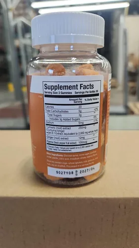 Miniatura 9 de Gomitas de curcumina de cúrcuma con jengibre y pimienta negra [Apoya el dolor articular y antiinflamatorio] Suplemento de hierbas, veganas, gomitas