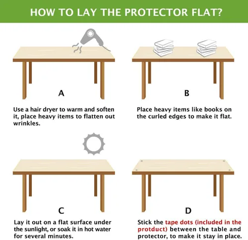 Miniatura 7 de Protección de mesa transparente de 24" x 36" de plástico, mantel de vinilo impermeable lavable, PVC para mesas de madera rectangulares, mesa