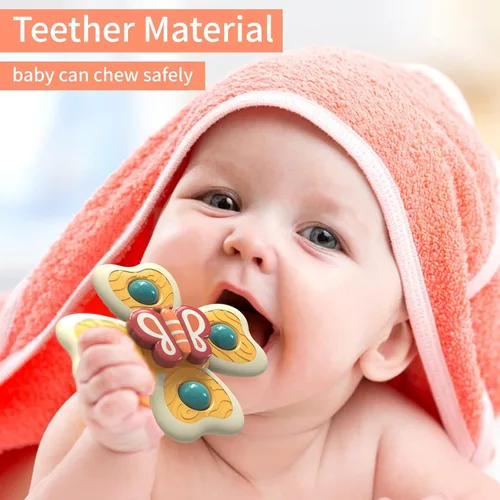 Miniatura 2 de LZZAPJ Juguetes giratorios de aprendizaje sensorial para niños pequeños de 1 a 3 años, bebés de 6 a 12 a 18 meses, juguete giratorio con ventosa