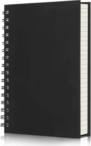 Miniatura 7 de EUSOAR - Cuaderno de espiral rayado universitario, paquete de 3 en negro A5 de 5.5" x 8.3", papel desprendible, tapa dura gruesa, 160 páginas / 80