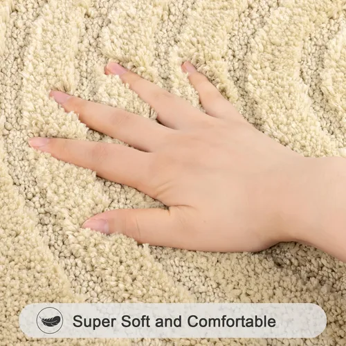 Miniatura 3 de Juego de alfombras de baño HEBE de 5 piezas, tapetes de baño absorbentes y suaves para baño, juego de tapetes de baño lavables a máquina