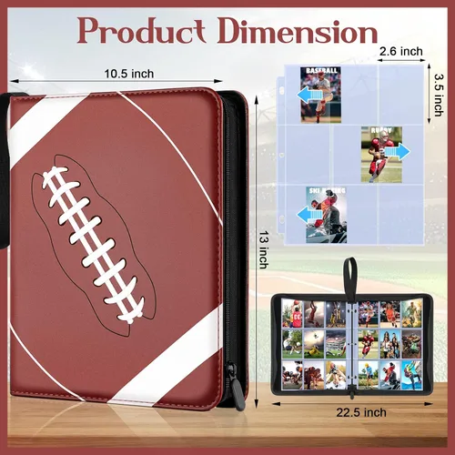 Miniatura 2 de Carpeta de 900 bolsillos para tarjetas de fútbol con fundas para tarjetas de intercambio, protectores de álbum de 9 bolsillos para tarjetas